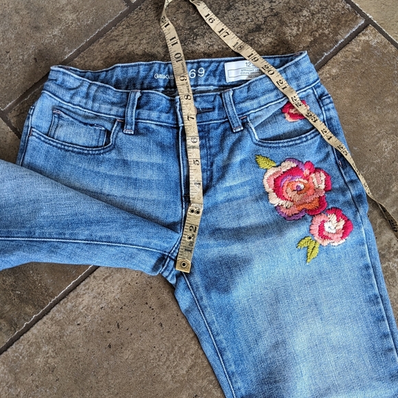 Gapkids 1969 Jeans Girls  Embroidered Straight Leg Size 12 Blue - Picture 7 of 16